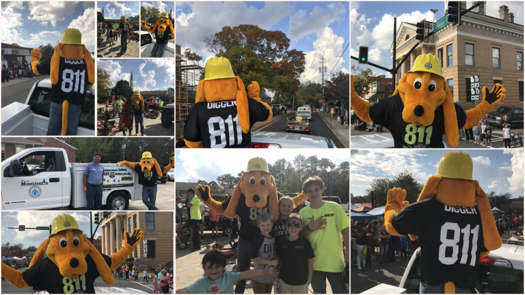 Digger Dog attends the Deer Festival Parade with City of Monticello Gas