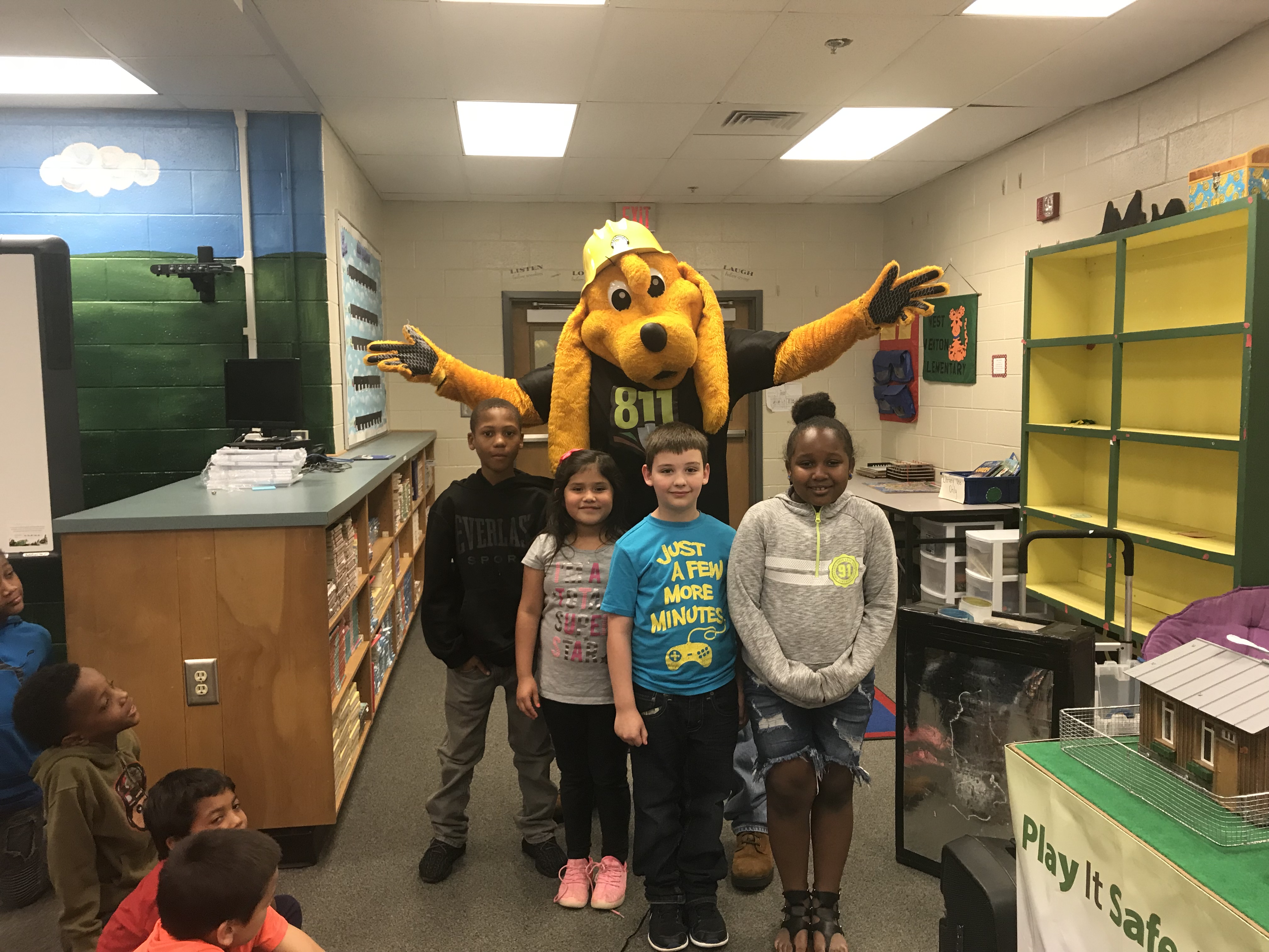 Digger and Ms. Maria visit West Newton Elementary Digger Dog