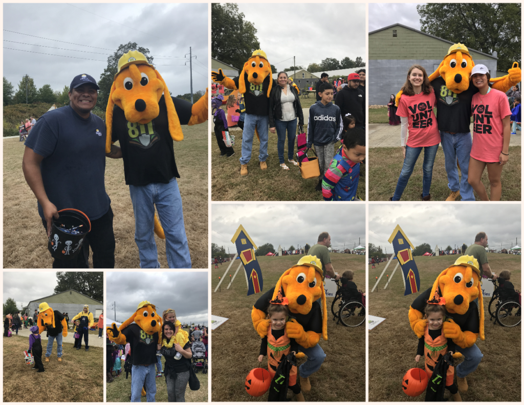 Digger and Ms. Maria attend City of Gainesville’s Halloween with Liberty Utilities Digger Dog