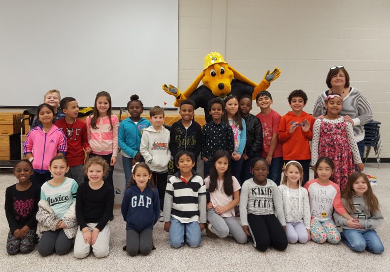 Digger visits Rock Springs Elementary Digger Dog