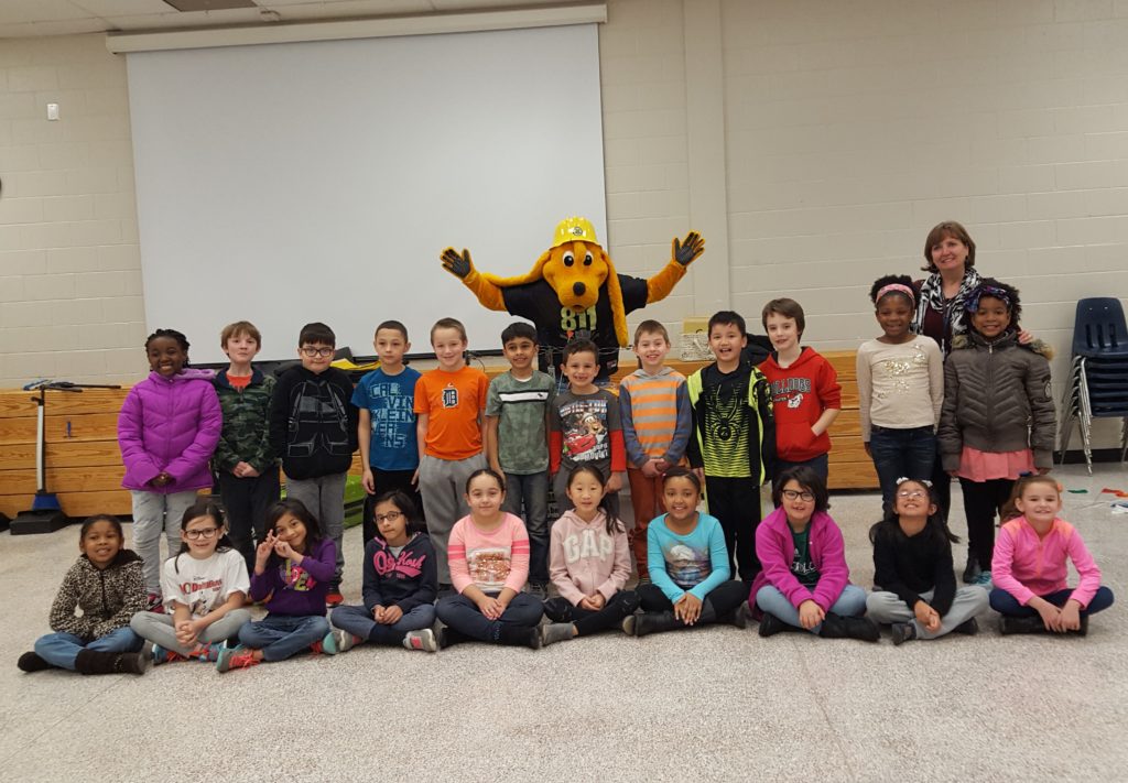 Digger visits Rock Springs Elementary Digger Dog